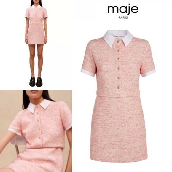Maje Pink and women Casual Dress - Picture 7 of 7